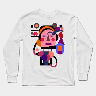 Independent Women Geometric Minimalist Abstract Art Long Sleeve T-Shirt